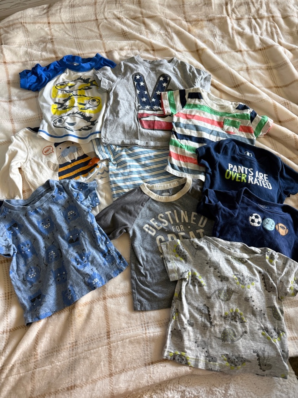Classic Boys' Short-Sleeve Tee Bundle - Blue, Gray & Striped Styles